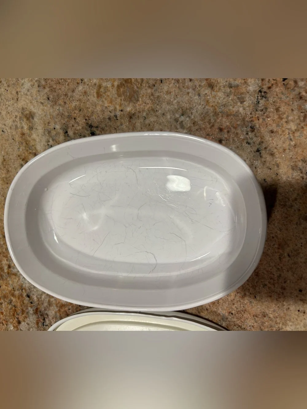 Corningware F-15-B French White Oval 15 oz Casserole w/ plastic lid F-15-PC